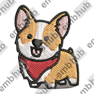Corgi Digitized Embroidery File